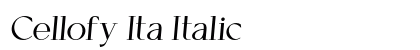 Cellofy Ita Italic preview Cellofy Ita Italic preview