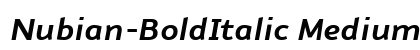 Nubian-BoldItalic Medium Italic Font Preview