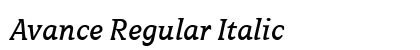 Avance Regular Italic preview
