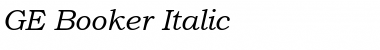GE Booker Italic Font