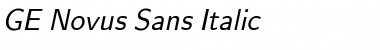 GE Novus Sans Italic Font