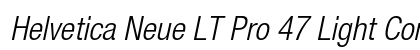 Helvetica Neue LT Pro 47 Light Condensed Oblique Preview