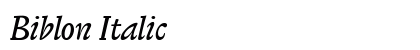 Biblon Italic Preview