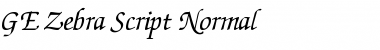 GE Zebra Script Normal Font