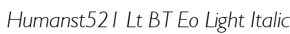 Humanst521 Lt BT Eo Light Italic preview