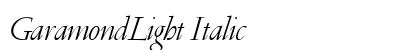 GaramondLight Italic preview GaramondLight Italic preview
