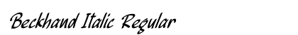 Beckhand Italic Regular Font Preview