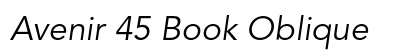 Avenir 45 Book Oblique Preview