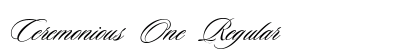 Ceremonious One Regular Font Preview