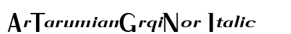 ArTarumianGrqiNor Italic Font Preview