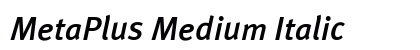 MetaPlus Medium Italic Font Preview