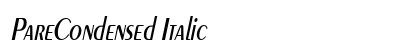PareCondensed Italic Font Preview PareCondensed Italic Font Preview