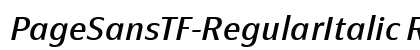 PageSansTF-RegularItalic Regular