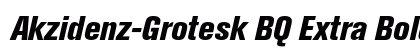 Akzidenz-Grotesk BQ Extra Bold Condensed Italic Alt Preview