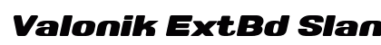Valonik ExtBd Slant Regular preview