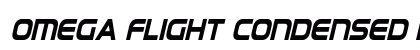 Omega Flight Condensed Italic Regular Font Preview