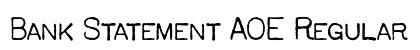 Bank Statement AOE Regular font free download