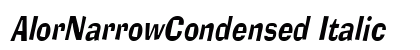 AlorNarrowCondensed Italic preview
