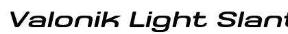 Valonik Light Slant Regular preview