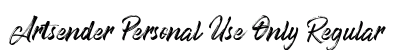Artsender Personal Use Only Regular Font Preview