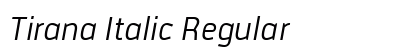 Tirana Italic Regular Font Preview