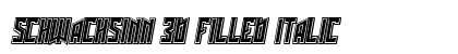 Schwachsinn 3D Filled Italic Font Preview
