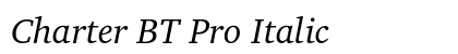 Charter BT Pro Italic Font Charter BT Pro Italic Font Preview