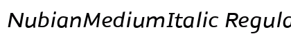 NubianMediumItalic Regular Font Preview