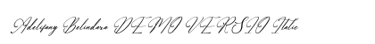 Adelifany Belindara DEMO VERSIO Italic Font Preview