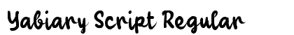 Yabiary Script Regular preview