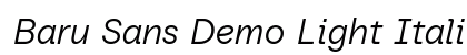 Baru Sans Demo Light Italic