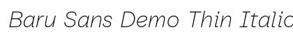 Baru Sans Demo Thin Italic