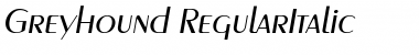 Greyhound RegularItalic Font