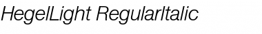 HegelLight RegularItalic