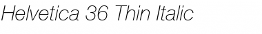 Helvetica 35 Thin Italic Font