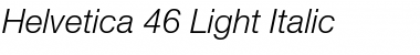 Helvetica 45 Light Italic Font