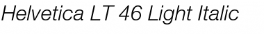 HelveticaNeue LT 46 LightIt Regular Font