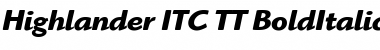 Highlander ITC TT BoldItalic Font