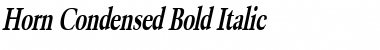 Horn Condensed Bold Italic Font