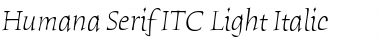Humana Serif ITC Light Italic Font