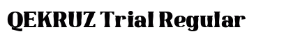QEKRUZ Trial Regular preview QEKRUZ Trial Regular preview