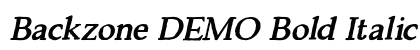 Backzone DEMO Bold Italic Preview