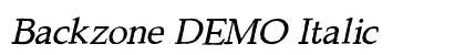 Backzone DEMO Italic Preview