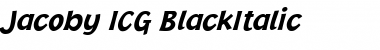 Jacoby ICG BlackItalic Font