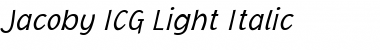 Jacoby ICG Light Italic Font