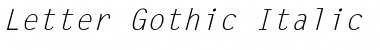 Letter Gothic Italic Font