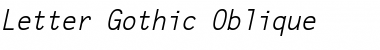 Letter Gothic Oblique Font
