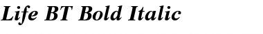 Life BT Bold Italic Font