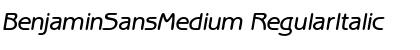 BenjaminSansMedium RegularItalic Font