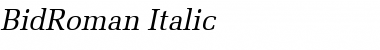 BidRoman Italic Font
